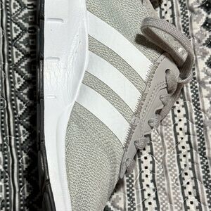 Adidas Gray and White Sneakers with Classic Stripes